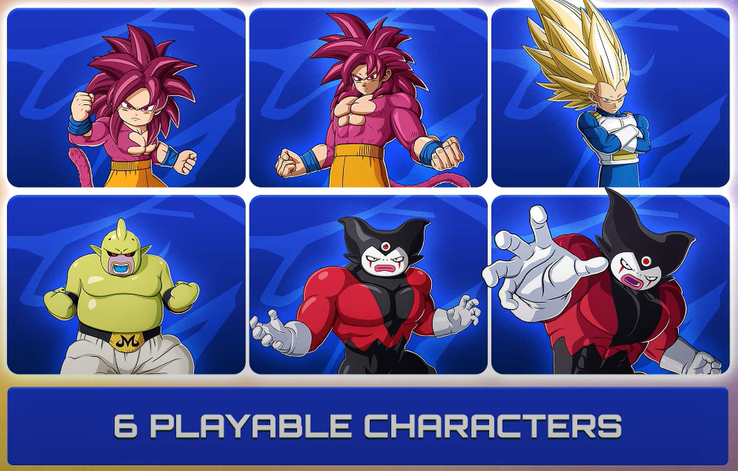 DAIMA 角色包 2 为 Sparking 增加了悟空 SSJ4、贝吉塔 SSJ3、Majin Duu、第三眼 Gomah 和巨人 Gomah！ZERO》。(图片来源：Bandai Namco）