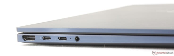 左侧:HDMI 2.1、2个USB-C Thunderbolt 4接口(支持DisplayPort 2.1和Power Delivery 3.0)、3.5毫米耳机接口