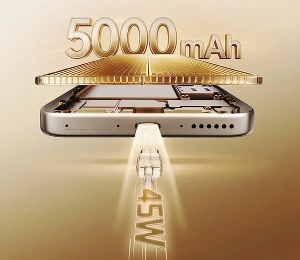 TCl P80 配备容量较小的 5,000mAh 电池,支持 45W 快充。