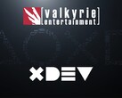 展示 Valkyrie Entertainment 和 XDev PlayStation 工作室的标志