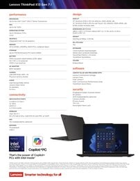规格 联想 ThinkPad X13 G7 英特尔。