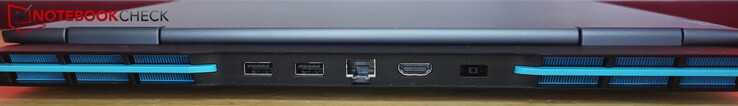 背面：电源、2 x USB-A 3.2 Gen 2 (10 Gbit/s)、HDMI 2.1、LAN (RJ45)