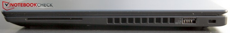 Right-hand side: Smartcard reader, fan vent, USB 3.1 Gen2 Type-A (always-on), Kensington lock slot