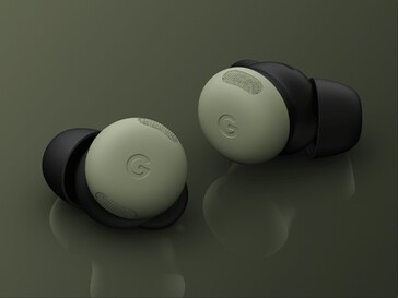 苔藓绿色的 Pixel Buds 2 Pro。