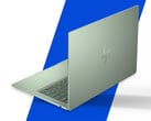 OmniBook 5 最多可配备 16GB 内存和 Core 7 350。图示:一张经过编辑的宣传图片,展示笔记本电脑背面。