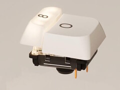 Nics Tek Hesper64(100) 薄型键盘上的双动键可让玩家快速激活辅助功能。(图片来源:Nics Tek)