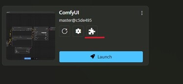 稳定矩阵上 ComfyUI 磁贴中拼图图标的截图。(图片来源：Windows 屏幕截图）