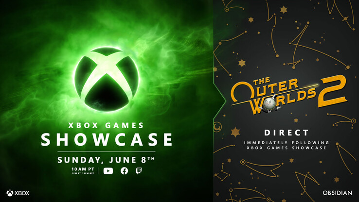 Xbox Games Showcase 2025》和《The Outer Worlds 2》直面会日期和时间。(图片来源：Xbox/微软）