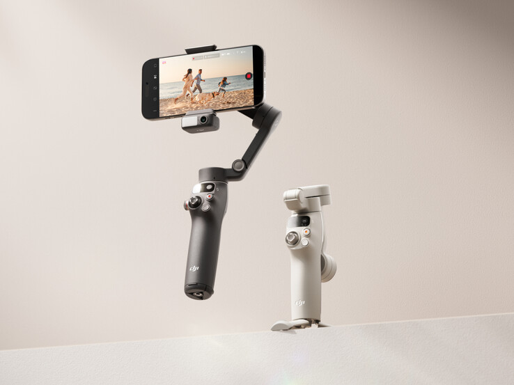 Osmo Mobile 7P 和 Osmo Mobile 7，从正面到背面。(图片来源：大疆创新）