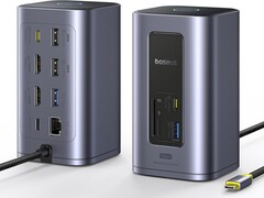 Baseus Nomos NU1 Air Spacemate 正面有四个端口，背面有八个端口。(图片来源：Baseus/亚马逊）