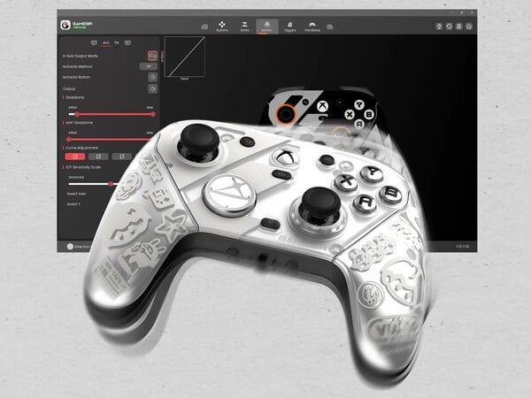 GameSir G7 Pro Zenless Zone Zero 版带有一个额外的面板，但为银色。(图片来源：GameSir）