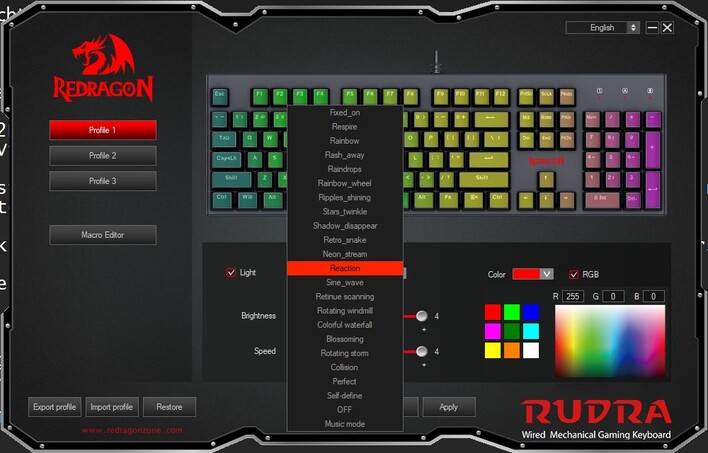 如意键盘的18种预设RGB模式