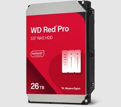 26TB Red Pro NAS 硬盘是目前容量最大的 CMR 硬盘之一。(图片来源：西部数据）