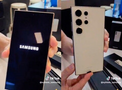 Galaxy S24 Ultra 的钛黄色外观。(图片来源：TikTok）