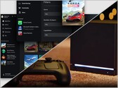 Windows 上的 Xbox 应用程序（上）和 Steam Machine 上的 Xbox 应用程序（下）。