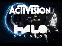 图中显示了动视(Activision)和《光环》工作室(Halo Studios)的徽标