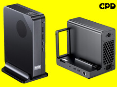 MCIO 8i 承诺提供 512Gbps 双向带宽。图：GPD 的新型迷你 PC（左）和 eGPU（右）（已编辑）。