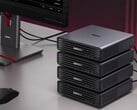 最多可将四台联想 ThinkCentre X Ultra 迷你电脑集群化，组成一台功能强大的 AI 服务器。