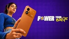 一张展示年轻女性的小米Poco M8 Power宣传图