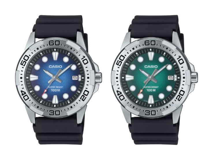 从左到右：卡西欧航海运动 MTD-140-2AV 和 MTD-140-3AV 腕表。(图片来源：卡西欧，已编辑）