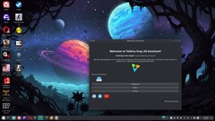 基于 Arch 的 Xray_OS Linux 桌面与 Tolitica 助手（图片来源：SourceForge 上的 Xray_OS）
