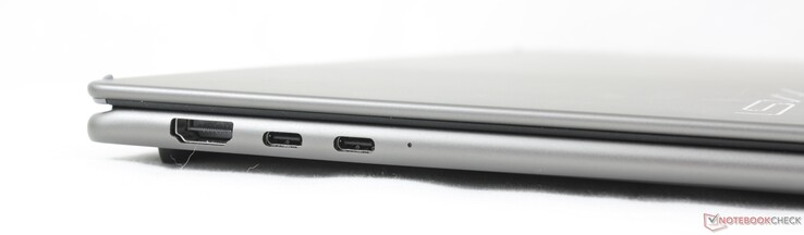 左：HDMI 2.1、2x USB-C Thunderbolt 4（带 DisplayPort）+ Power Delivery