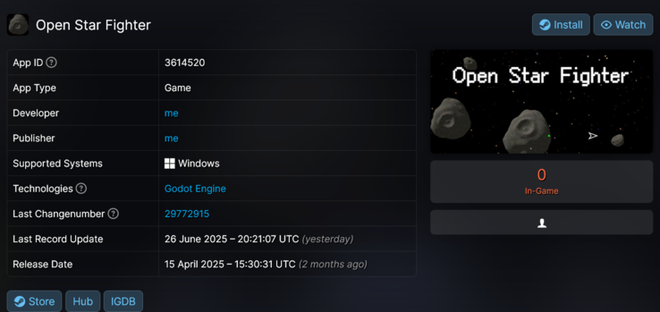 被盗的 Steam 游戏（图片来源：截图，SteamDB）