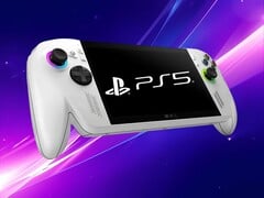 ROG Xbox Ally 游戏掌上电脑上显示的 PS5 徽标（图片来源：Xbox Wire，索尼 PlayStation 有编辑）。