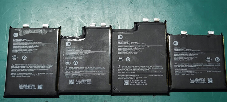 小米 17、17 Pro、17 Pro Max 和 17 Ultra 的假定电池（图片来源：熊猫很秃在微博上）