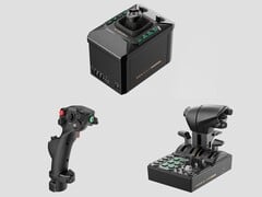 Moza AB6 底座(上)、MHG 飞行操纵杆(左下)和 MTQ 节流器象限(右下)。(图片来源:Moza,已编辑)