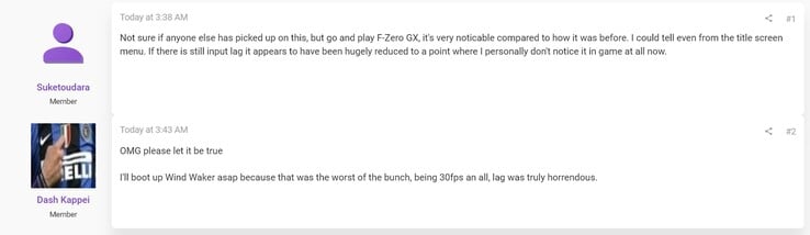 ResetEra 论坛上讨论的 GameCube 模拟器改进问题（图片来源：截图，ResetEra 论坛）