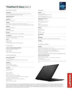 联想ThinkPad X1 Nano G3规格