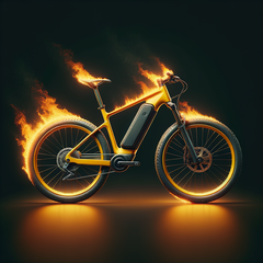 电动自行车起火可能发生在电池充电期间，也可能发生在储存期间（象征性图片：Dall-E / AI）