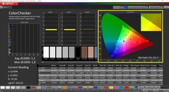 CalMAN ColorChecker（sRGB配置文件，sRGB目标色彩空间）。