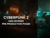 赛博朋克 2》将基于虚幻引擎 5，而不是 CDPR 专有的 REDengine。图：图画上覆盖着"《赛博朋克 2》已进入预制作阶段 "的文字（图片来源：@CDPROJEKTRED_IR on X/Twitter）