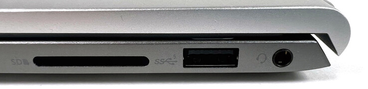 右边：1个SD读卡器，1个USB 3.1 Type-A (Gen 1)，1个3.5毫米音频接口（组合）。