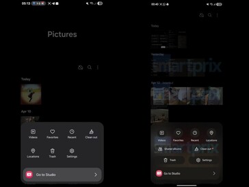 左：One UI 7 上的图库应用程序。右图One UI 8 上的图库应用程序（已编辑）。(图片来源：Smartprix）