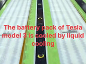 特斯拉 2170 电池冷却流经电池组(图片:Charles/X)