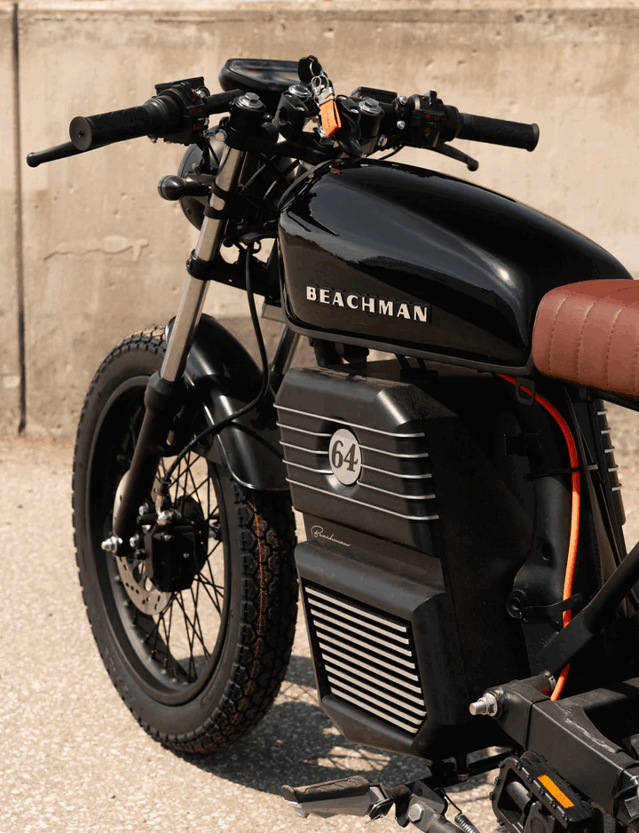 Beachman '64 电动自行车配有 2.88 千瓦时的大型可拆卸电池（图片来源：Beachman）
