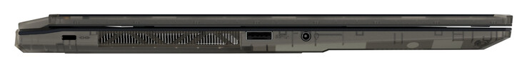 左侧：电缆锁的空间，USB 3.2 Gen 1（USB-A），音频组合端口