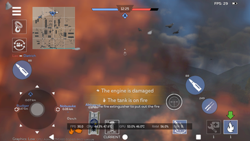 例如,War Thunder Mobile 可以合理地显示(图片来源:Notebookcheck)