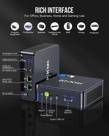 不支持 OCuLink 和 Thunderbolt，但支持以太网（图片来源：GMKtec）