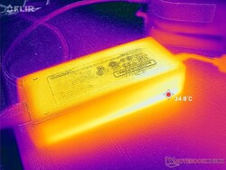 长时间运行要求高的负载时，AC适配器可以达到35℃以上