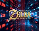 任天堂股票代码前的《塞尔达传说:时之笛》重制版徽标