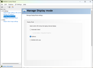 Nvidia 控制面板 GPU 设置将在标准刷新率和高刷新率之间自动切换