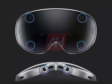 Galaxy XR 头显上的手部追踪摄像头渲染图。(图片来源：Android Headlines）