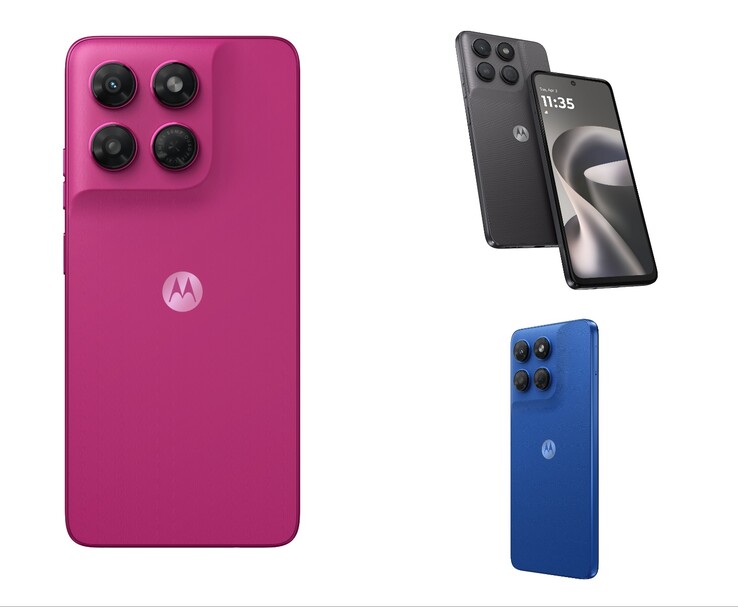 摩托罗拉 moto g37 显示有 Pantone 紫红色、Pantone 防渗透色和 Pantone 航海蓝三种颜色可供选择。