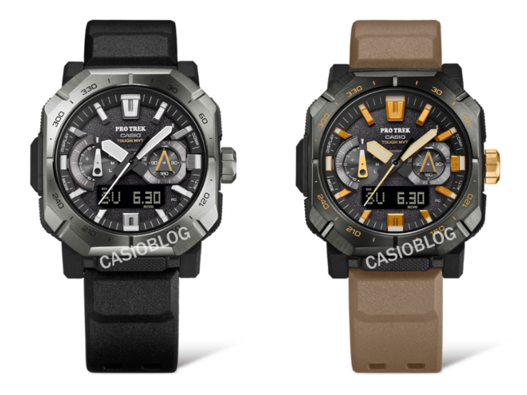 卡西欧 PRWB1000-1（左）和 PRWB1000-5（右）手表。(图片来源：Casioblog，经编辑）
