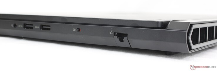 右侧：3.5 毫米耳机、2 个 USB-A 3.2 Gen.1、摄像头锁定开关、RJ-45（2.5 Gbps）