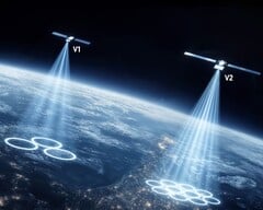 移动卫星波束的示意图。